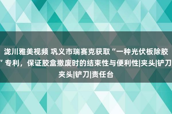 泷川雅美视频 巩义市瑞赛克获取“一种光伏板除胶盒安装”专利，保证胶盒撤废时的结束性与便利性|夹头|铲刀|责任台