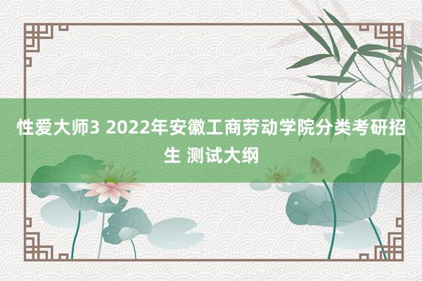 性爱大师3 2022年安徽工商劳动学院分类考研招生 测试大纲